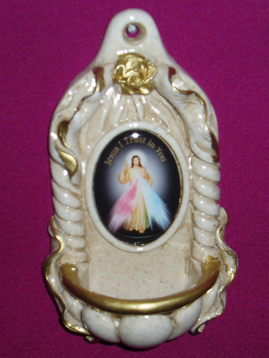 Holy Water Font: Divine Mercy | Southern Cross Church Supplies