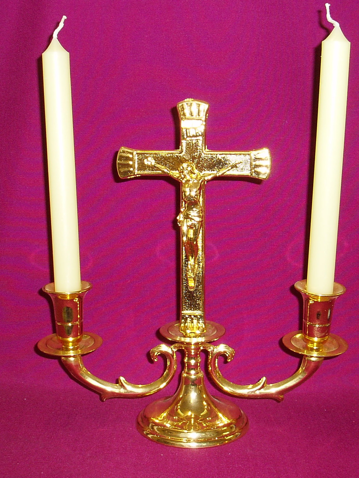 Crucifix and Candleholder Set