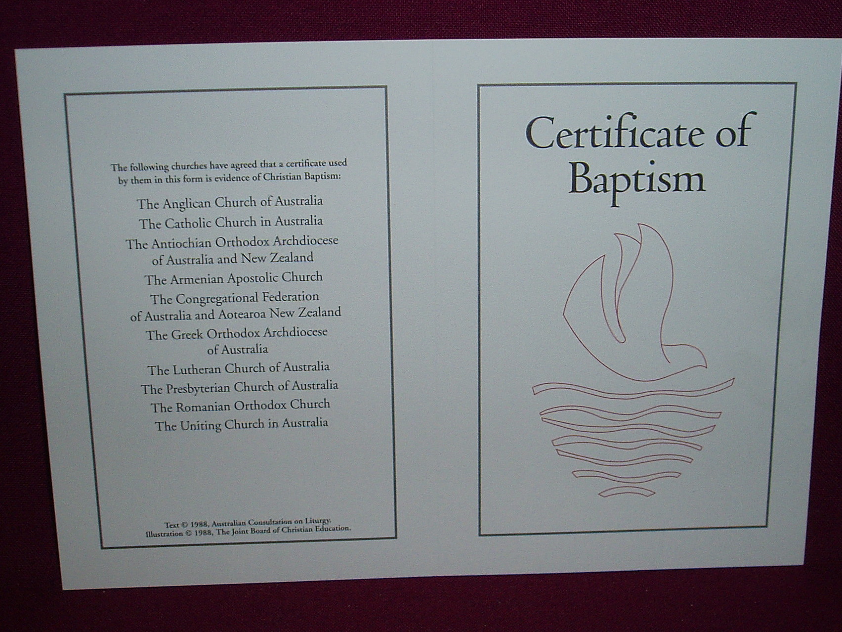 Baptism Certificate: For All Denominations